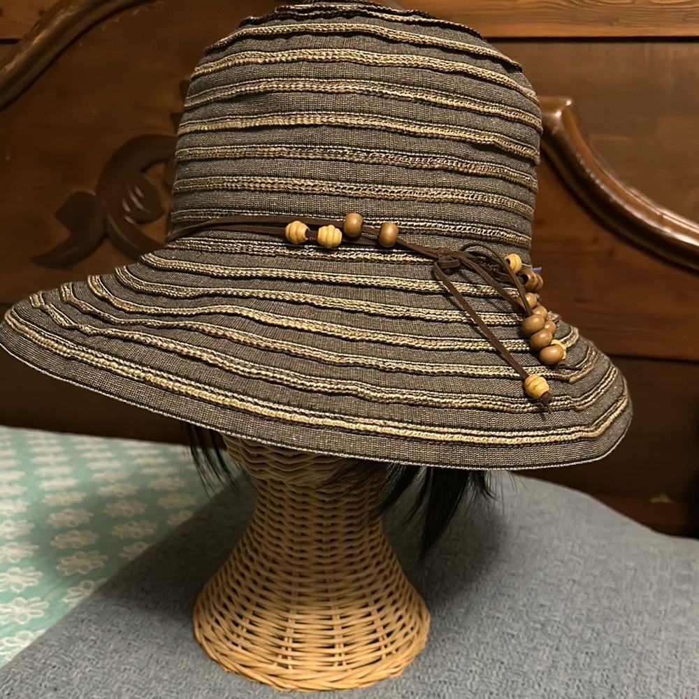 Striped Brown Women's Sun Hat
